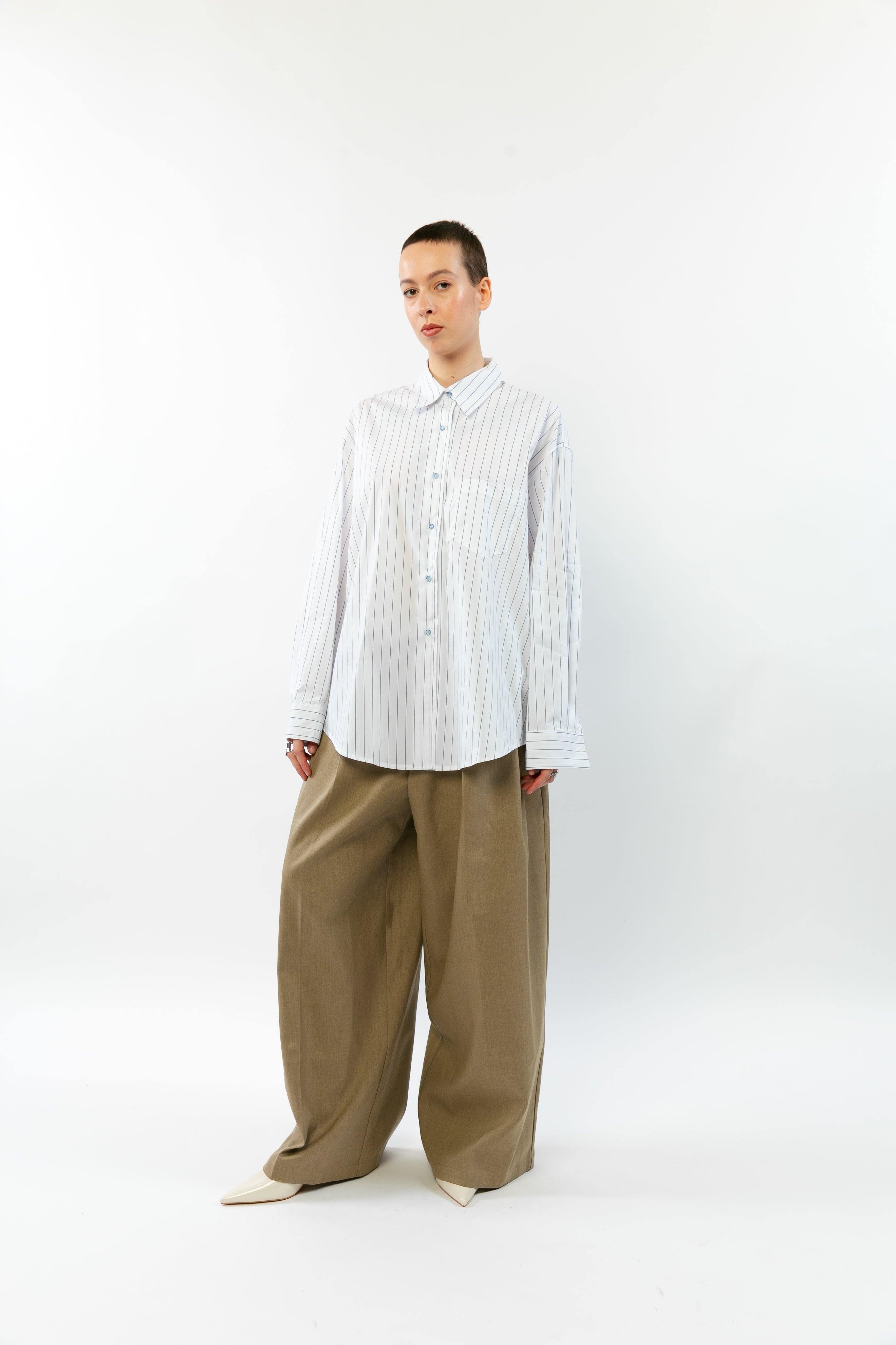 SOLÈNE : Chemise rayée à volume fluide