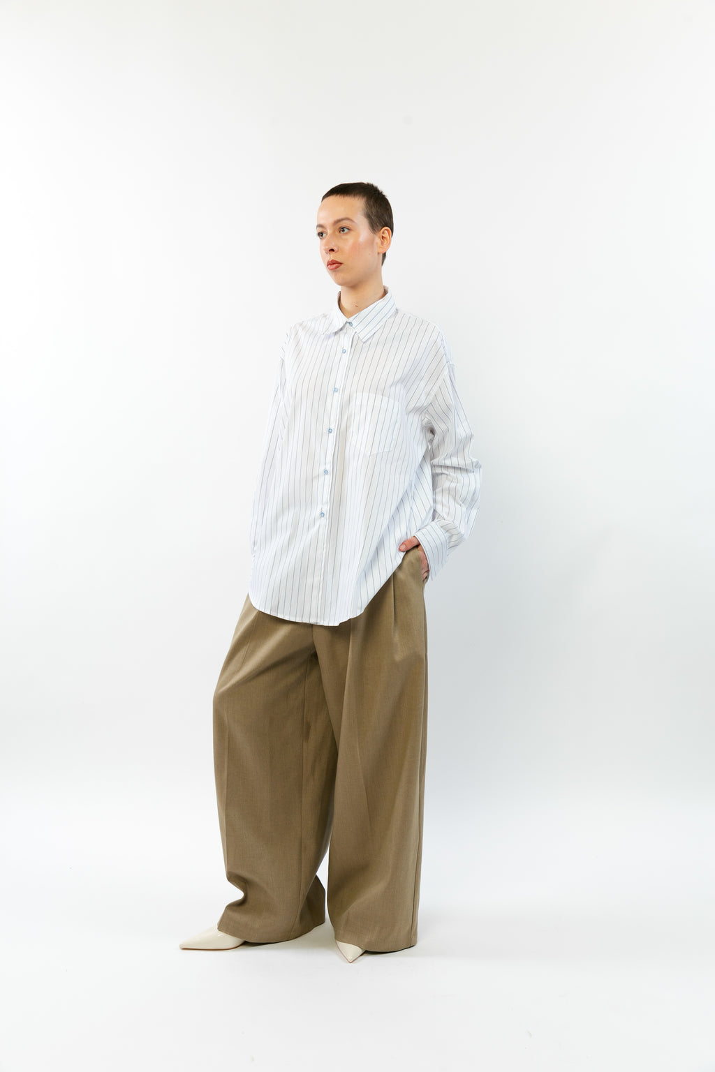 SOLÈNE : Chemise rayée à volume fluide