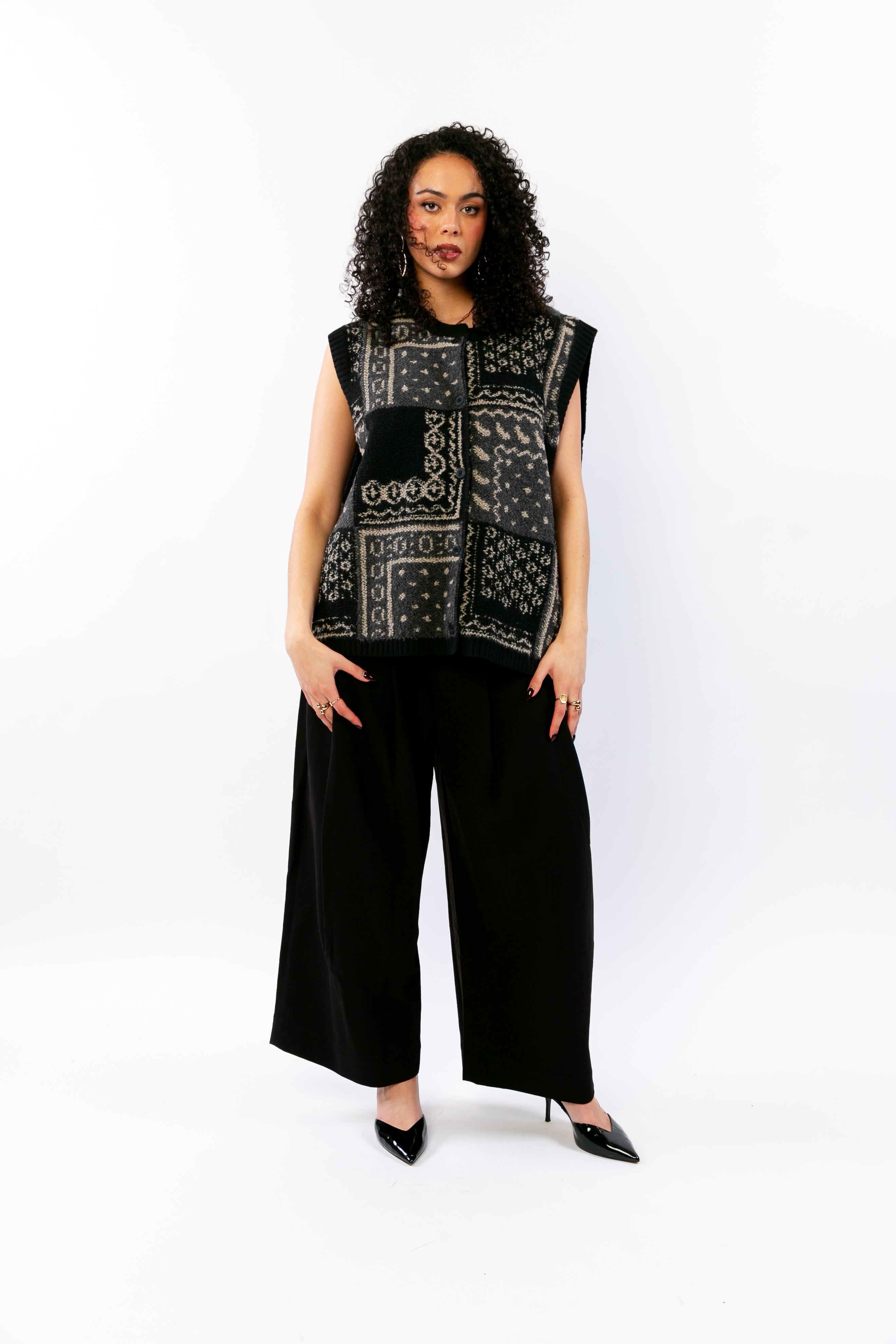 SAO : Gilet jacquard sans manches