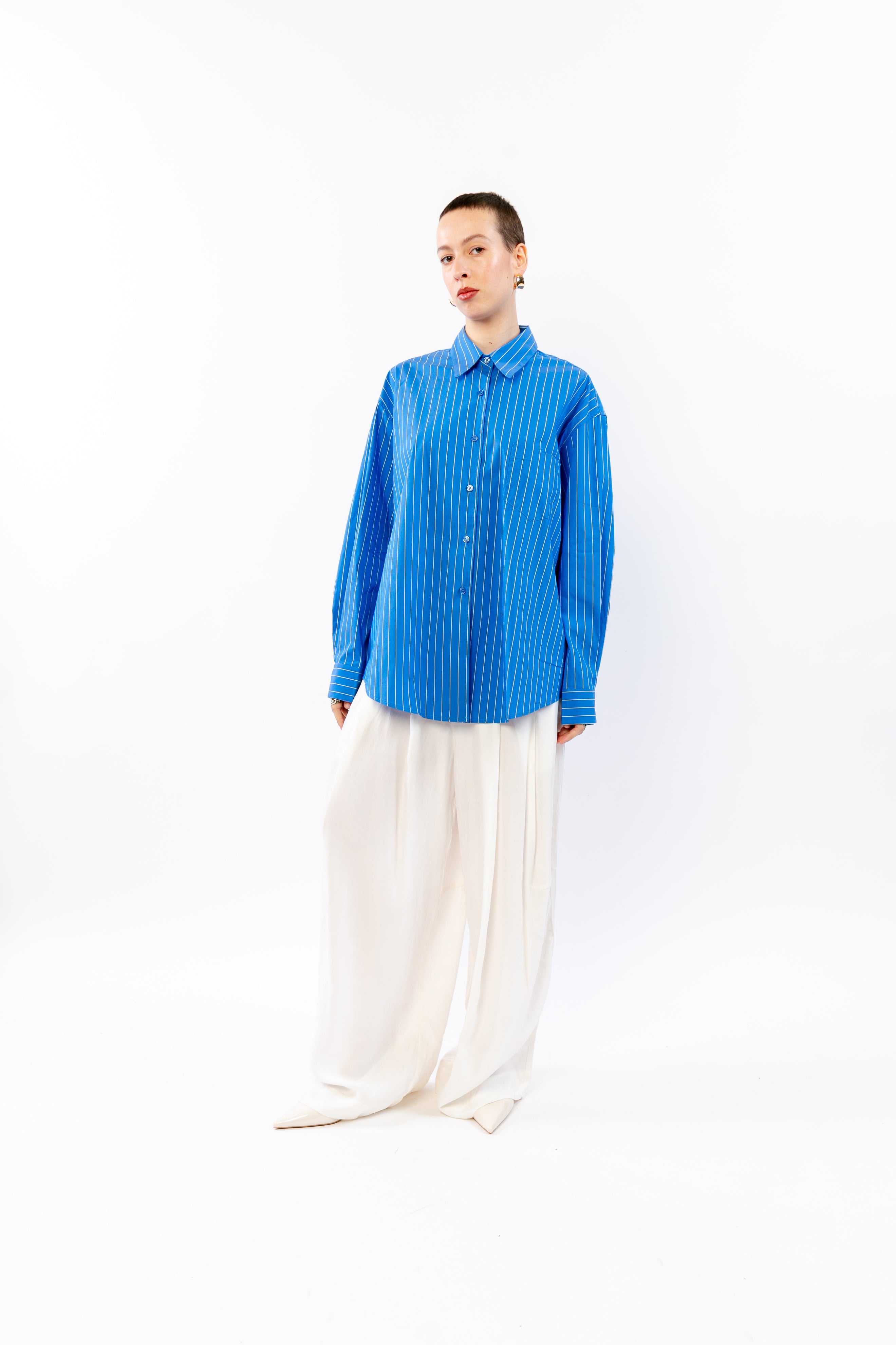 SOLÈNE : Chemise rayée à volume fluide