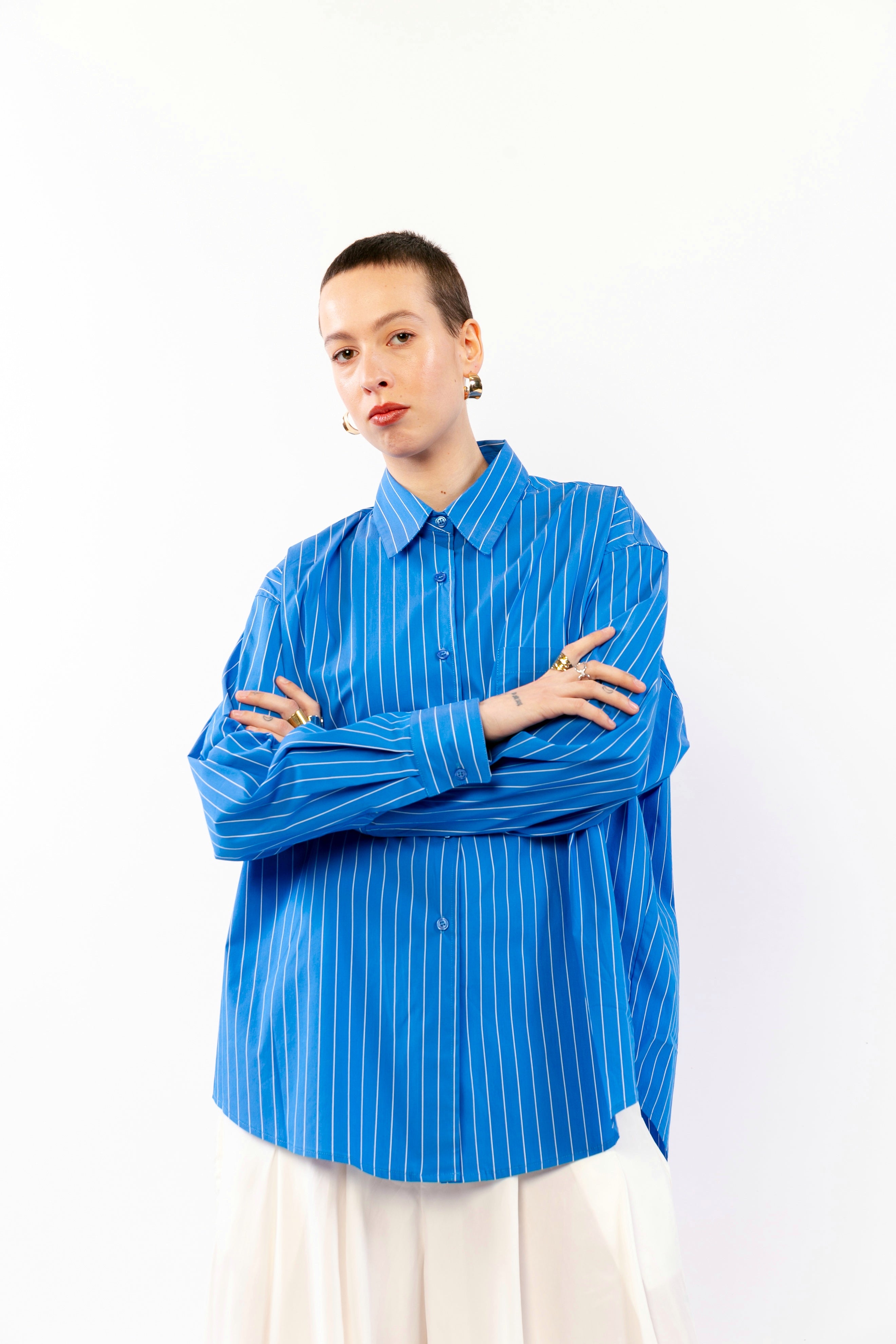 SOLÈNE : Chemise rayée à volume fluide