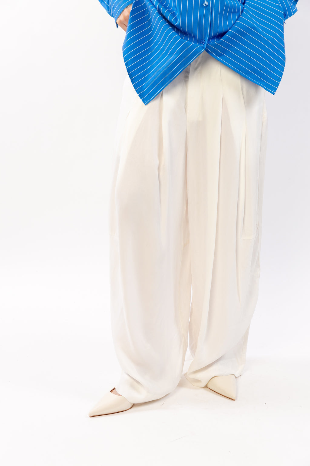 MAËL : Pantalon fluide légèrement transparent