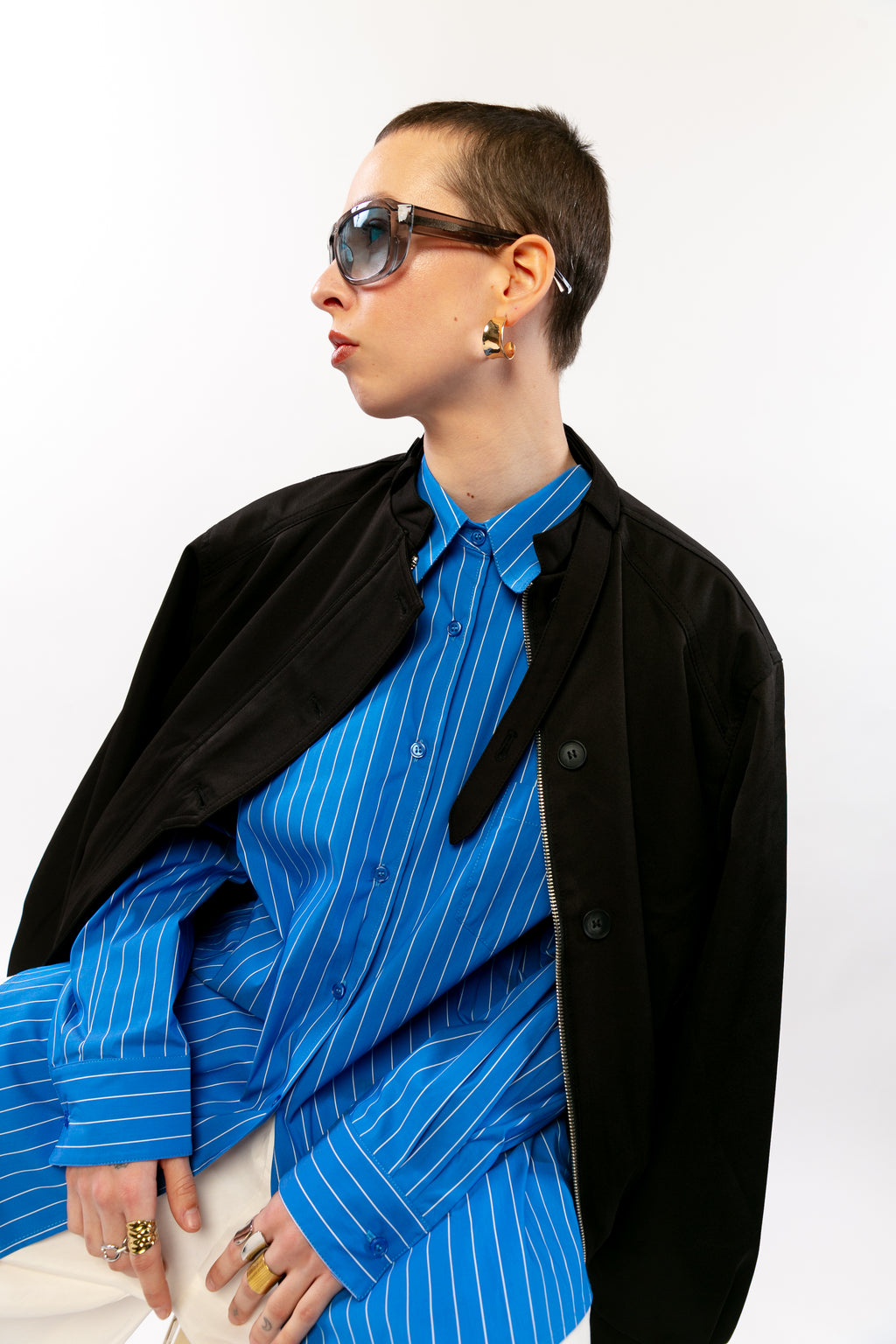 SOLÈNE : Chemise rayée à volume fluide