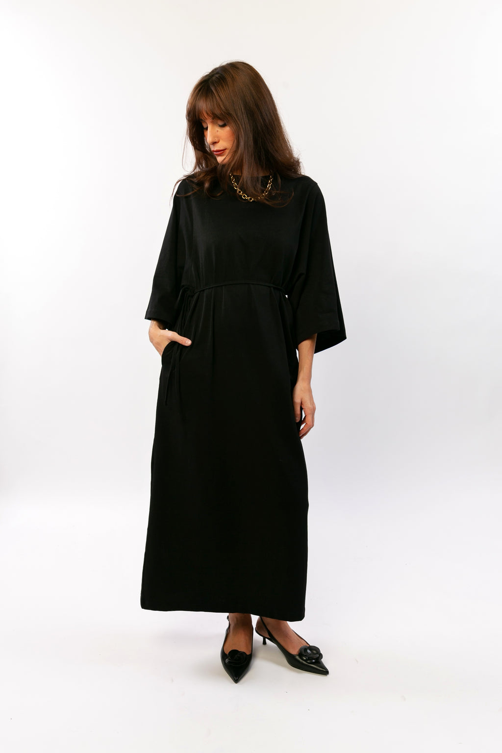 RAYA : Robe longue en coton, silhouette fluide