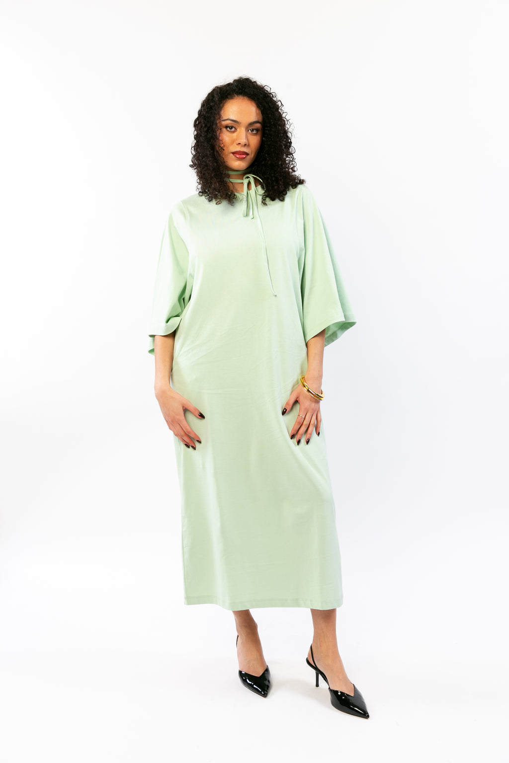 RAYA : Robe longue en coton, silhouette fluide